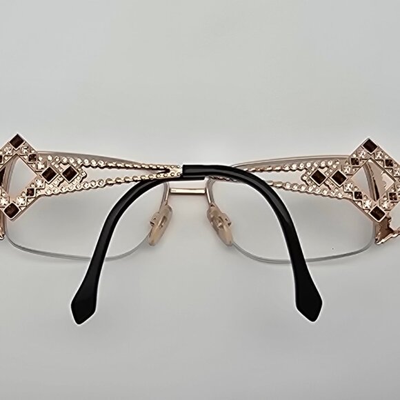 Caviar Champagne Series M5568 C.21 Gold w/ Swarovski Crystals Eyeglasses Frame - Picture 13 of 16